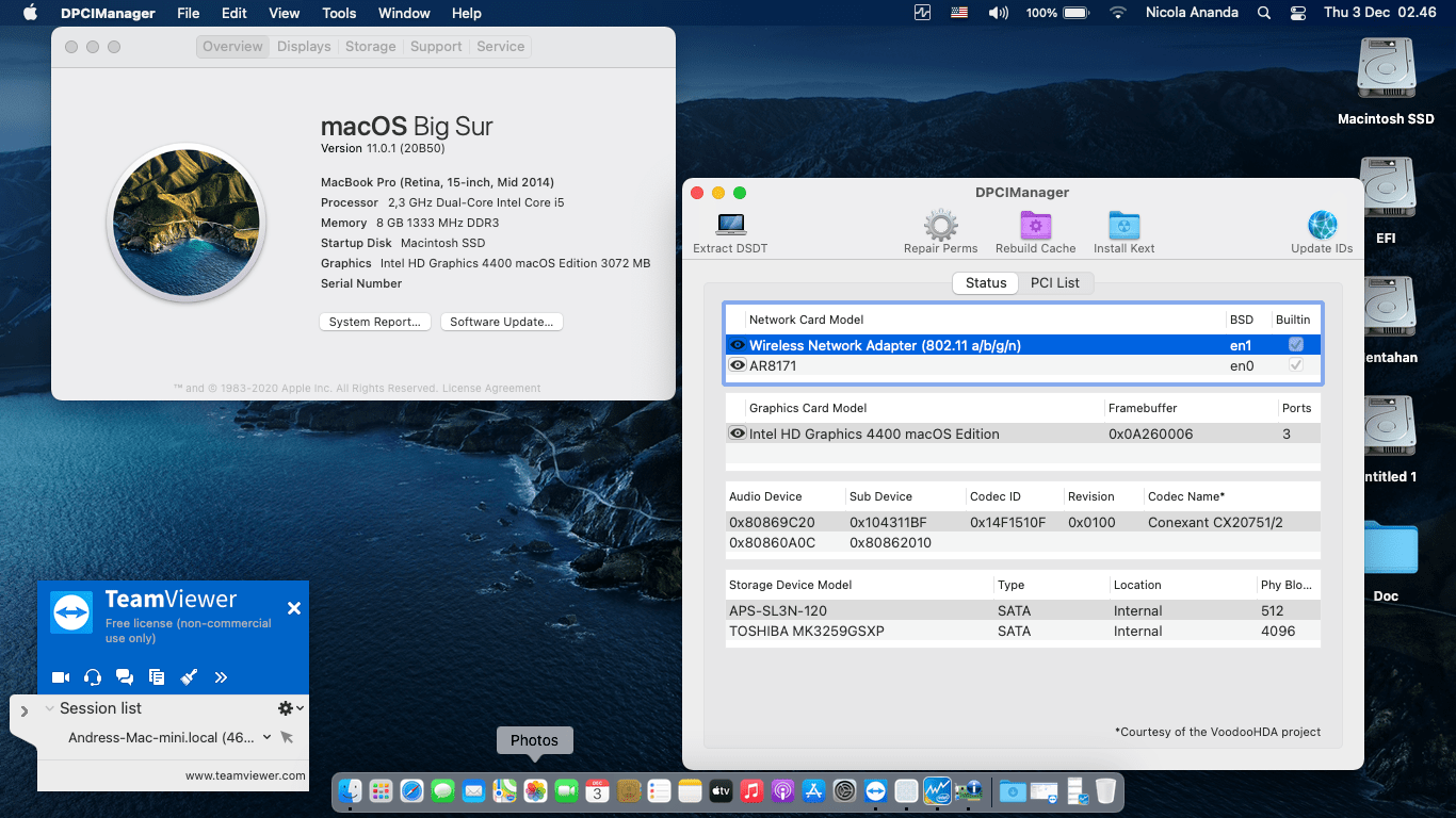 Success Hackintosh macOS Big Sur 11.0.1 Build 20B50 in Asus X450LCP